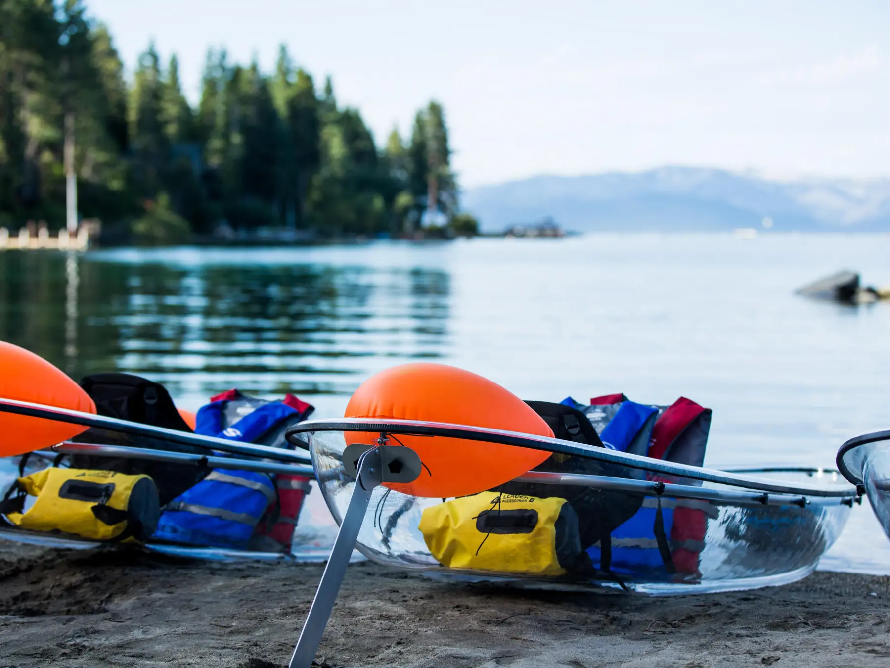 Kayak equipment on the shore