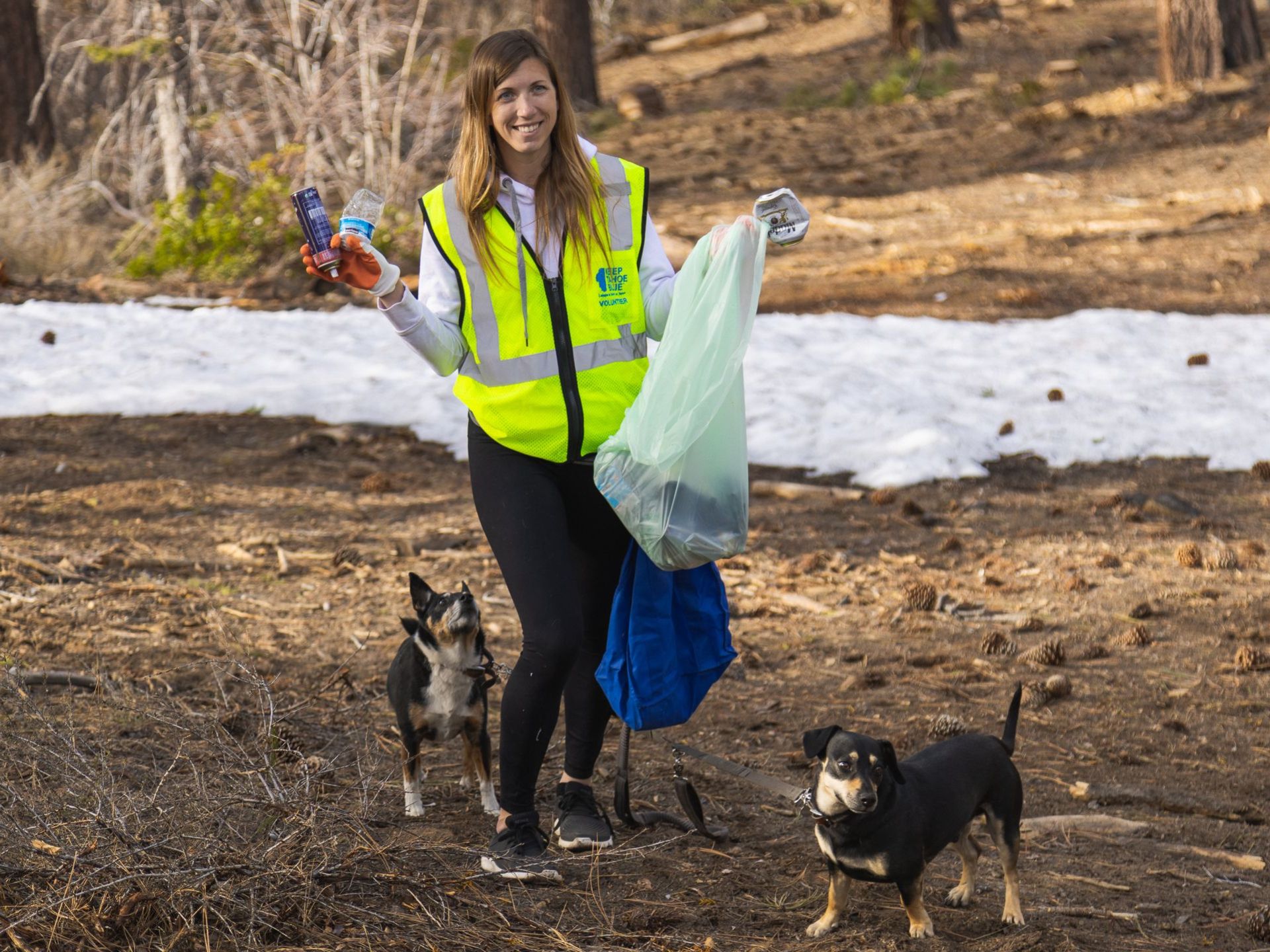 a person holding a dog