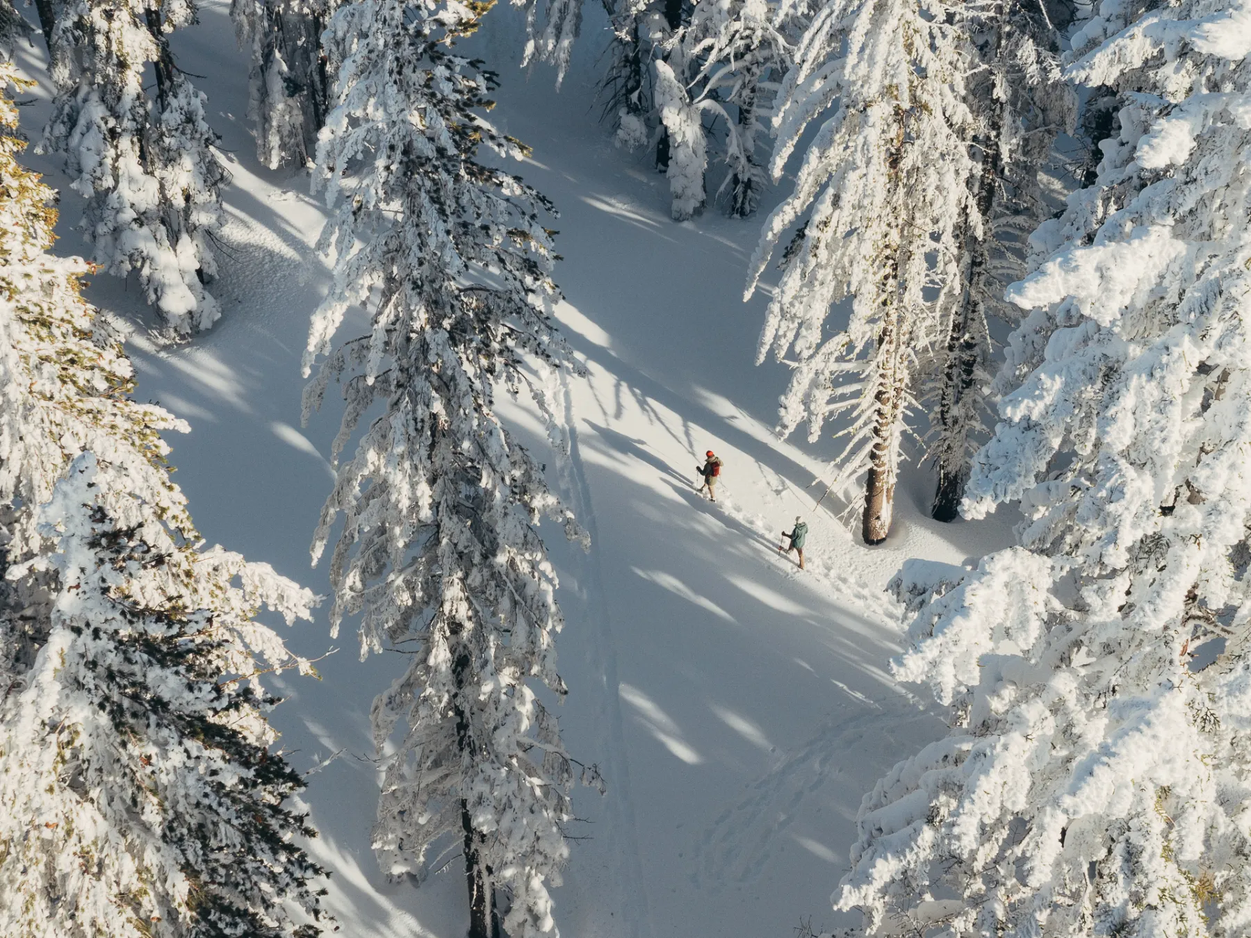 a man flying through the air on a snow covered mountain