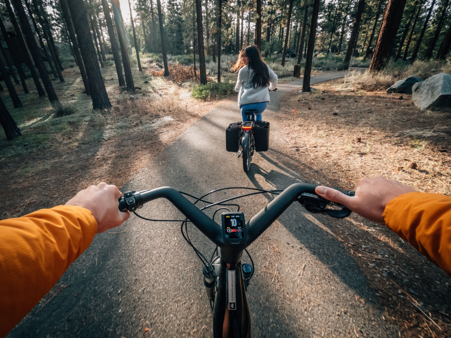 a person lying on a bicycle