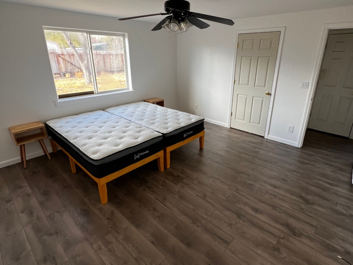 a room with a wooden floor