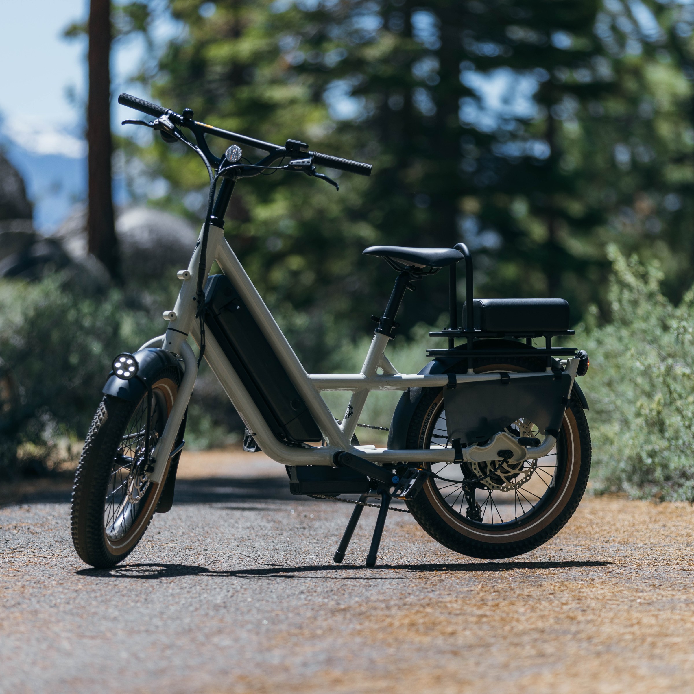 a motorcycle parked on the side of the road