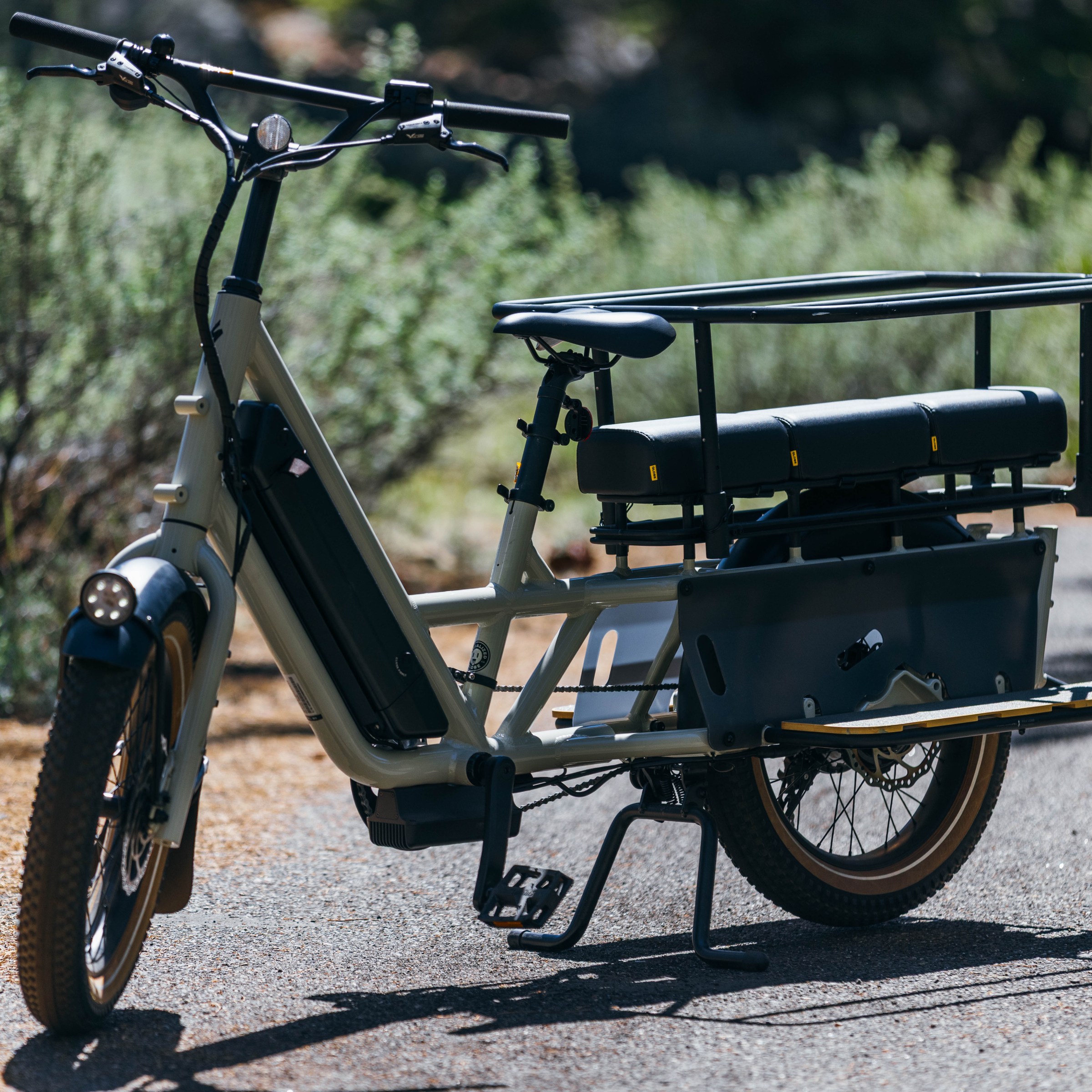 a bicycle is parked next to a motorcycle