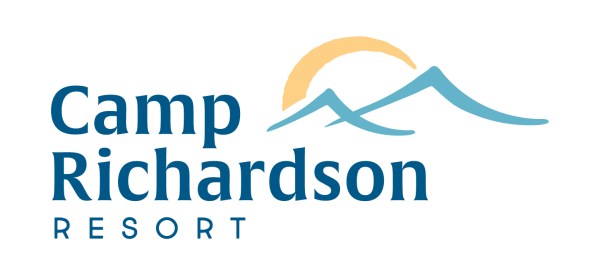 Logo: Camp Richardson Resort with stylized mountain and sun.